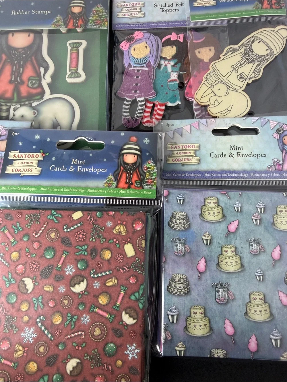 Santoro Gorjuss Girl Rubber Stamp Lot mixed lot envelope toppers
